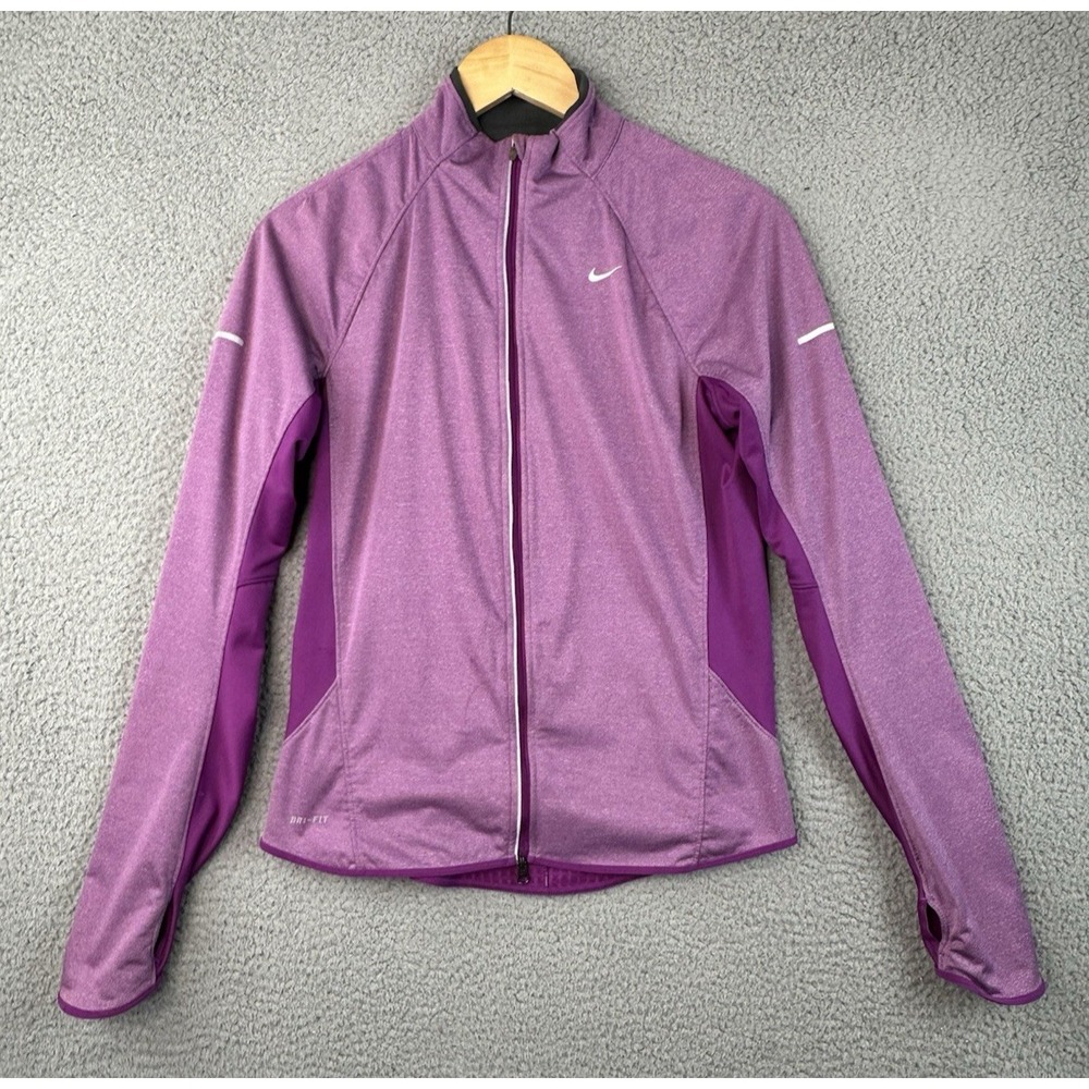 Nike Element Shield Womens Running Jacket M Purple Heathered Full Zip 444912-552